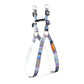 Blue White Pink Mix Dog Collar, Leash & Harness Combo Set