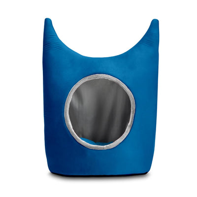 Sky Blue Plush Solid Cat and Puppy Bed