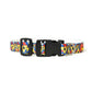 Blue Red Mix Dog Collar, Leash & Harness Combo Set