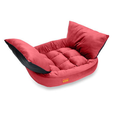 Red Ultra Soft Rectangular Shape Side Raised Dog Bed