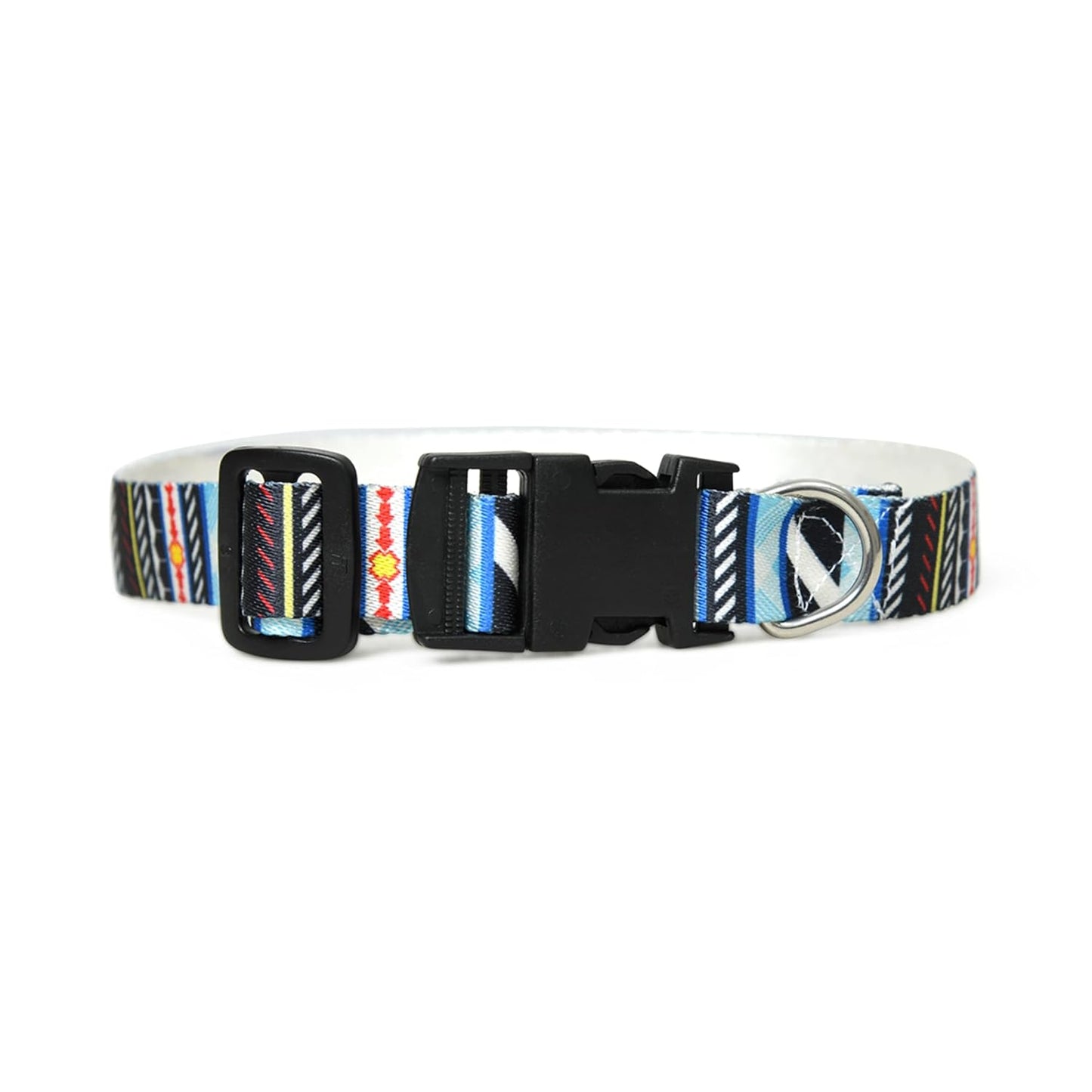 Blue White Mix Dog Collar, Leash & Harness Combo Set