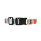 Pink White Dog Collar, Leash & Harness Combo Set