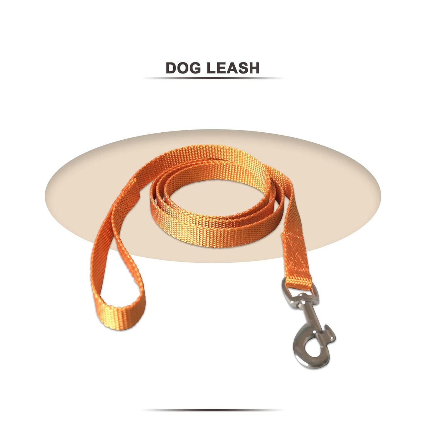 Orange Trendy Nylon Leash with Strong Metallic Hook for Dogs