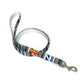 Blue White Mix Dog Collar, Leash & Harness Combo Set