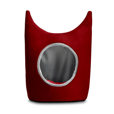 Red Plush Solid Cat and Puppy Bed