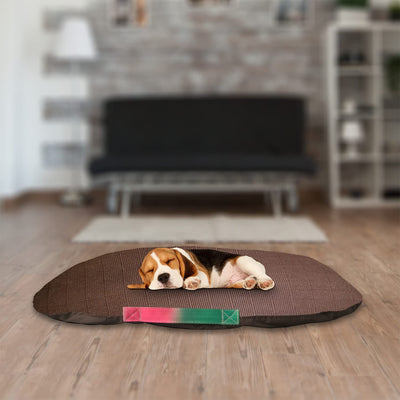 Brown Rectangle Shape Dog Bed for Summer Season