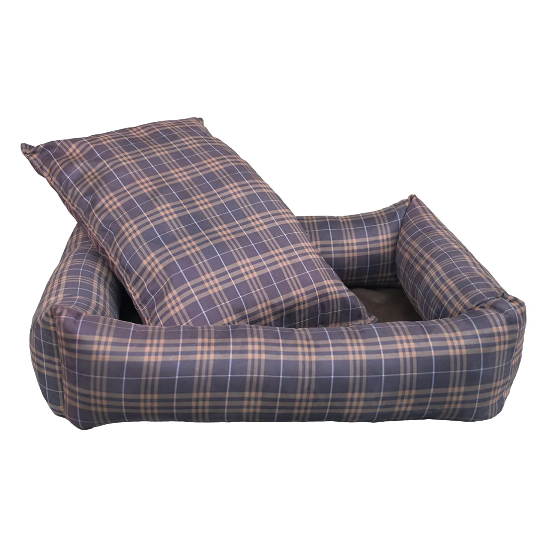 Printed Check Rectangle Shape Dog Bed for Summer Season