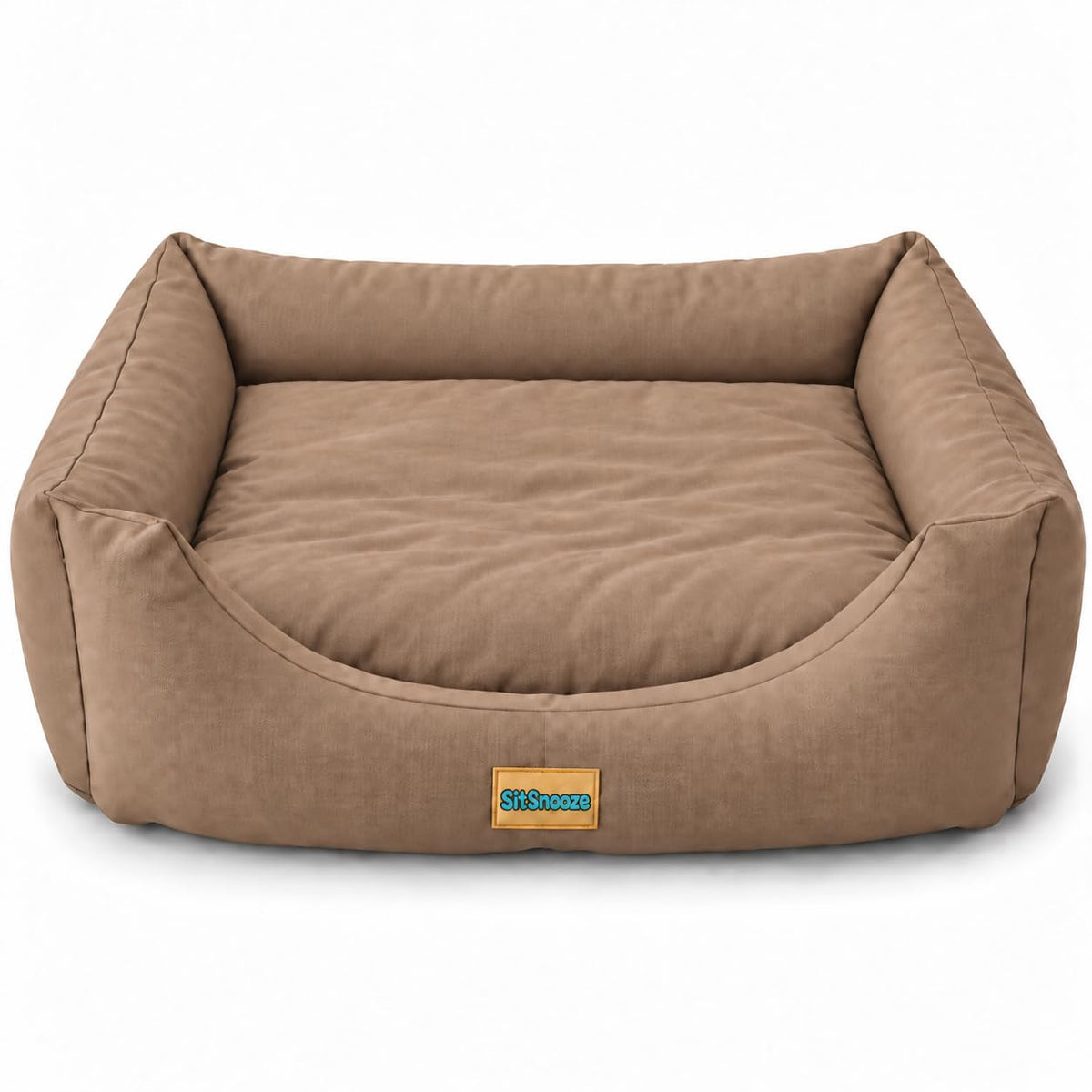 SITSNOOZE Plush Dog Sofa Bed – Soft Cushioned Pet Bed with Raised Bolster Sides  Copy