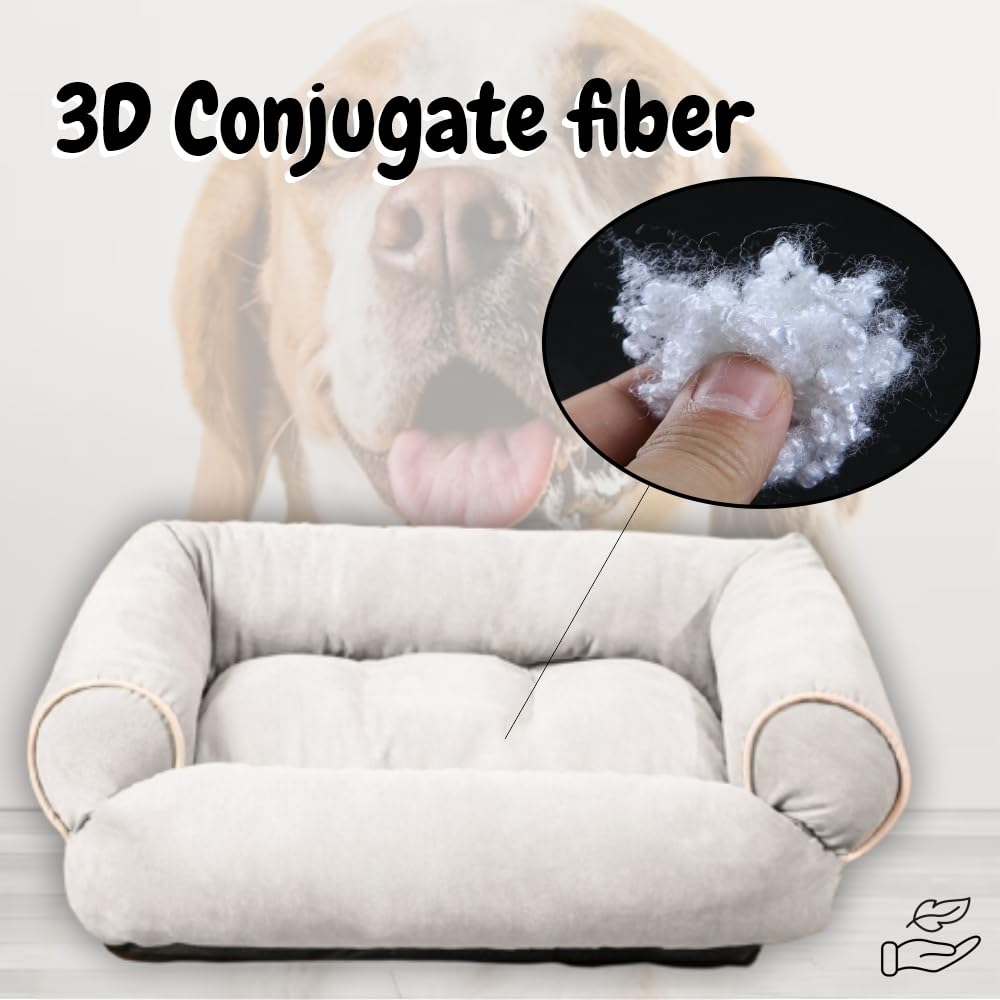 Light Grey Bolster Comfortable and Breathable Pet Sofa Bed