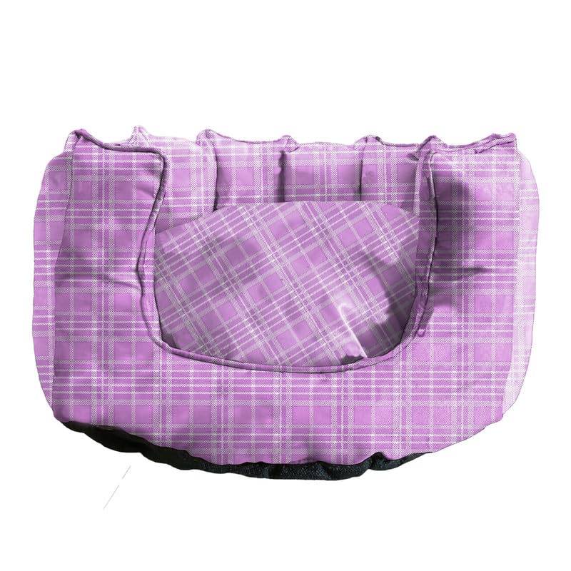 Pink Ultra-Comfort Plush Lounger with Anti-Slip Base Dog Bed