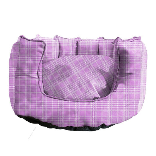Pink Ultra-Comfort Plush Lounger with Anti-Slip Base Dog Bed