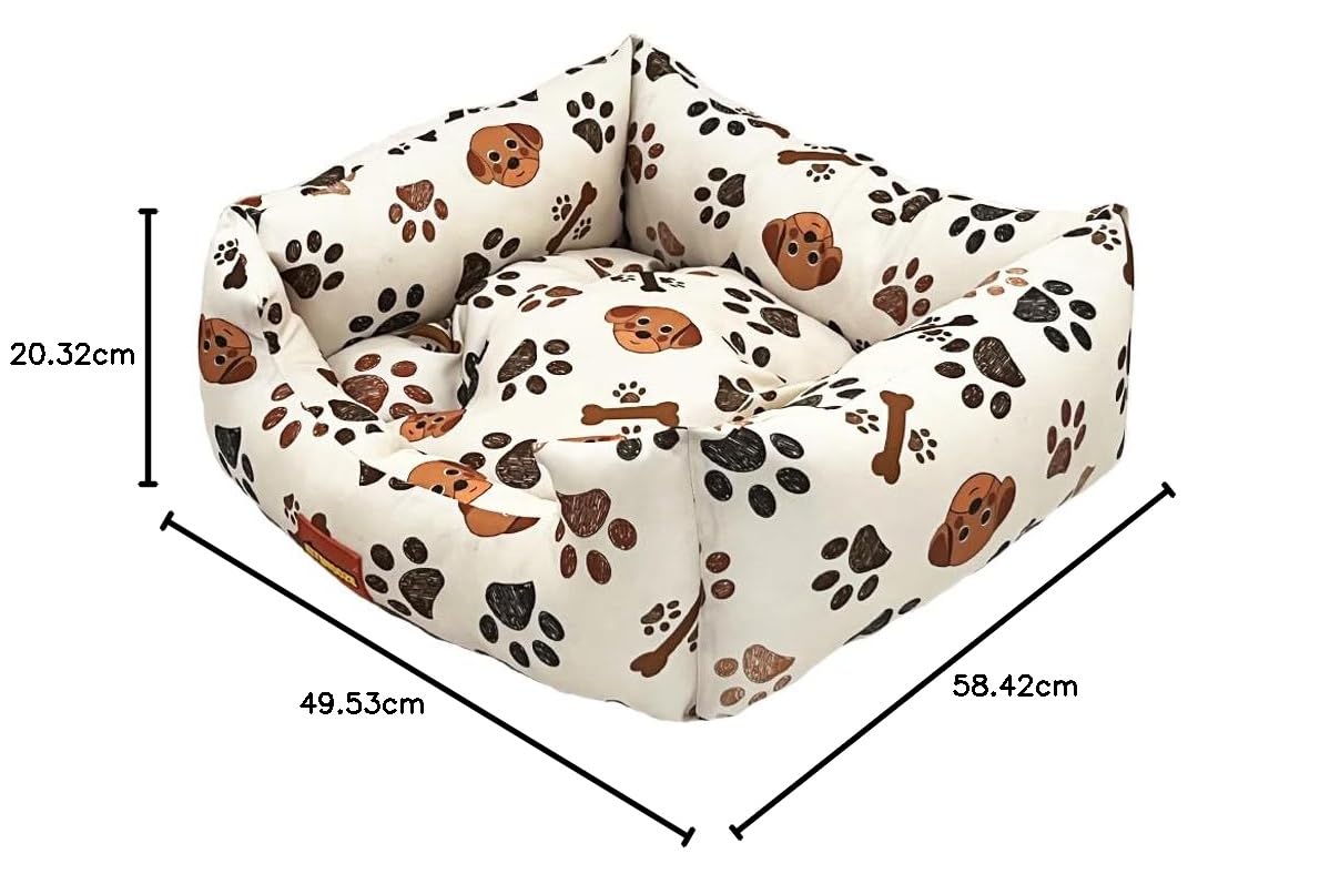 SITSNOOZE Plush Lounger Dog Bed and Cat Bed | Bed for Dogs & Cats | Dog Bed Washable | Water Resistant Indoor and Outdoor Lounger Bed