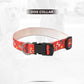 Red Printed Collar and Leash Dog Set