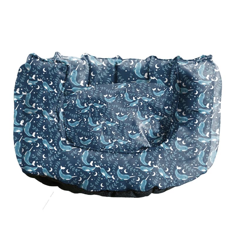 Light Blue Ultra-Comfort Plush Lounger with Anti-Slip Base Dog Bed