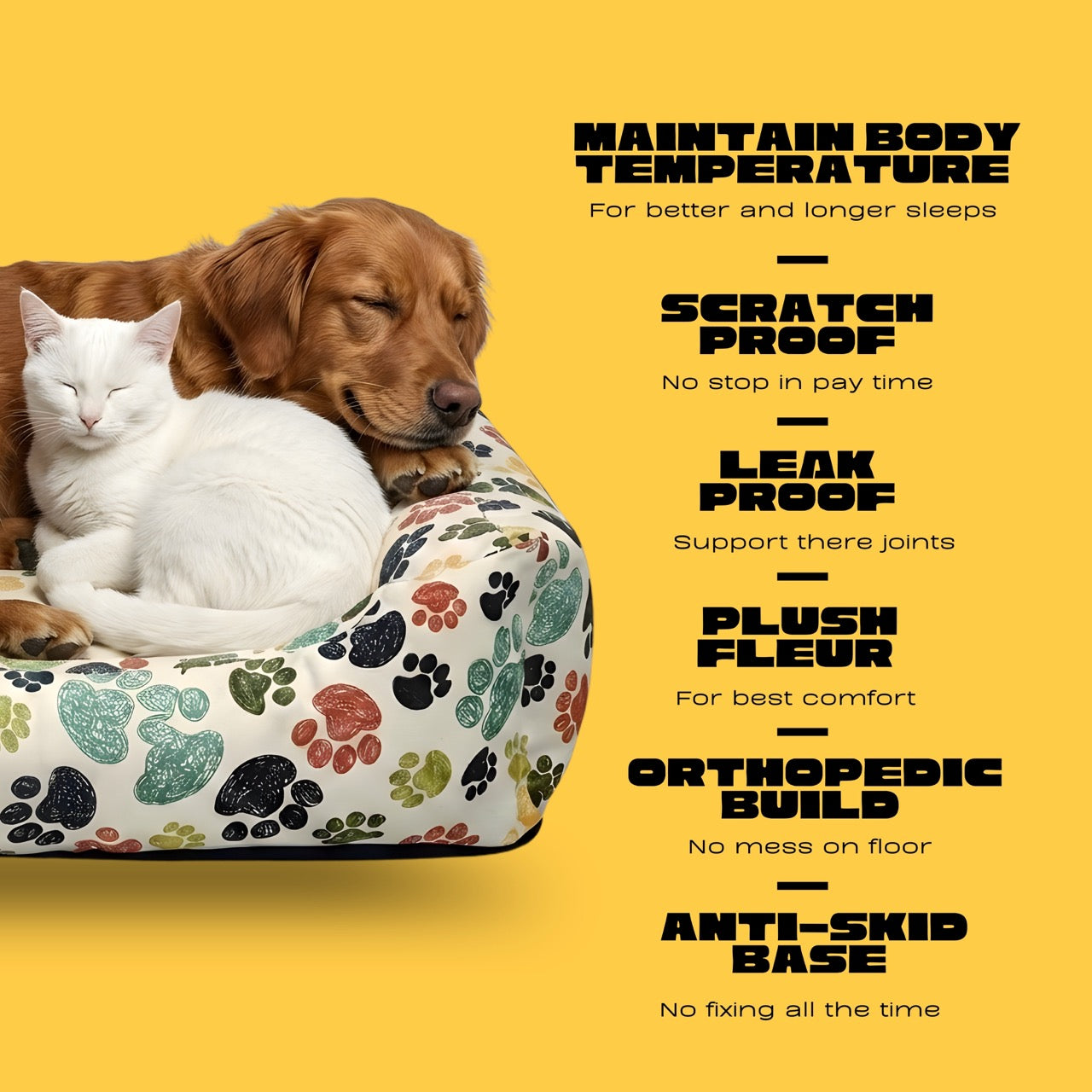 ComfortNest Forest Paw Print Bed