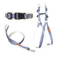 Blue Purple Mix Dog Collar, Leash & Harness Combo Set