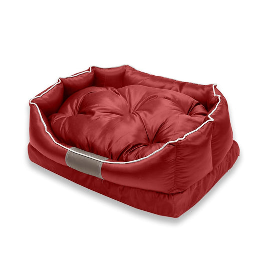 Maroon Bolster Comfortable and Breathable Pet Sofa Bed
