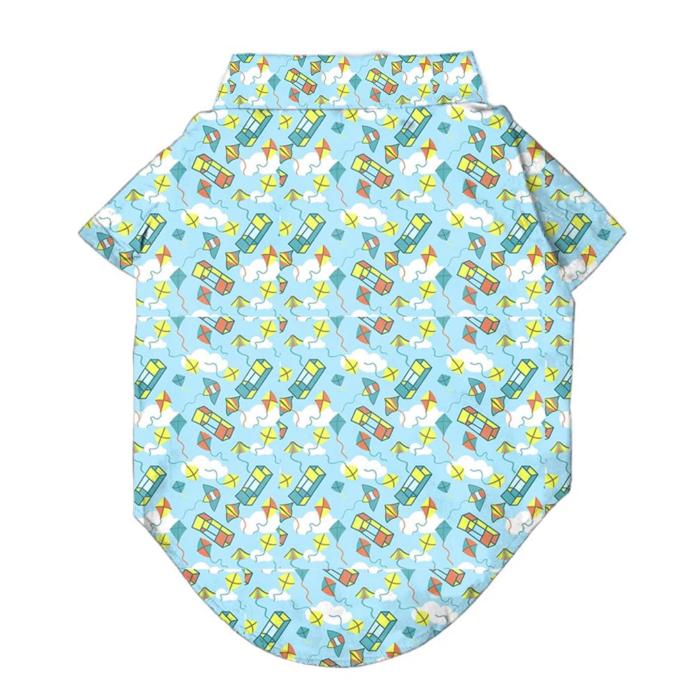 Sky Blue Printed Velvet Shirt for Dog | Soft and Warm
