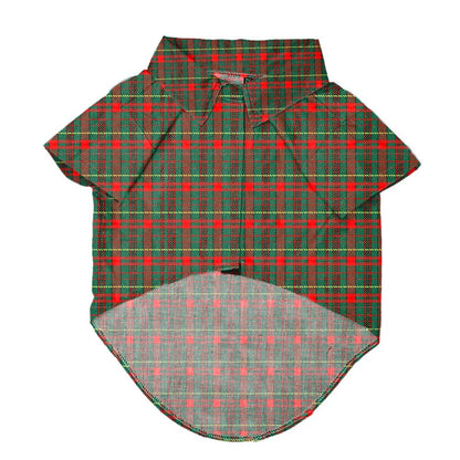 Green Printed Velvet Shirt for Dog | Soft and Warm