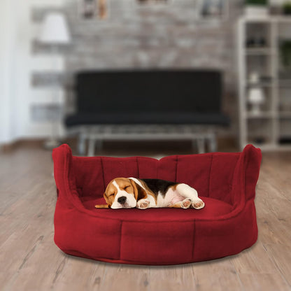 Red Round Shape Extra Soft and Orthopaedic Dog Bed