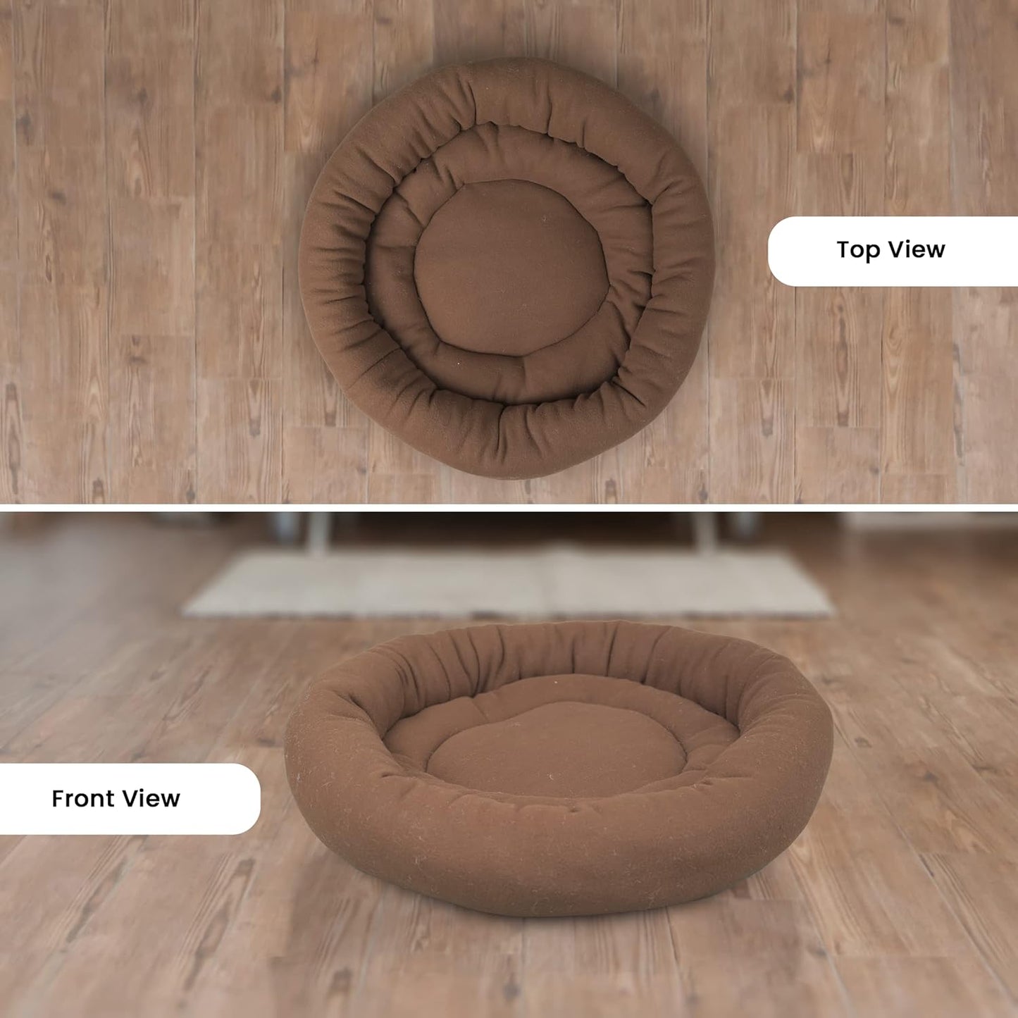 Brown Round Shape Dog Bed for Summer Season