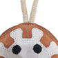 White & Brown Smiley Shape Premium Leather Dog and Cat Toy