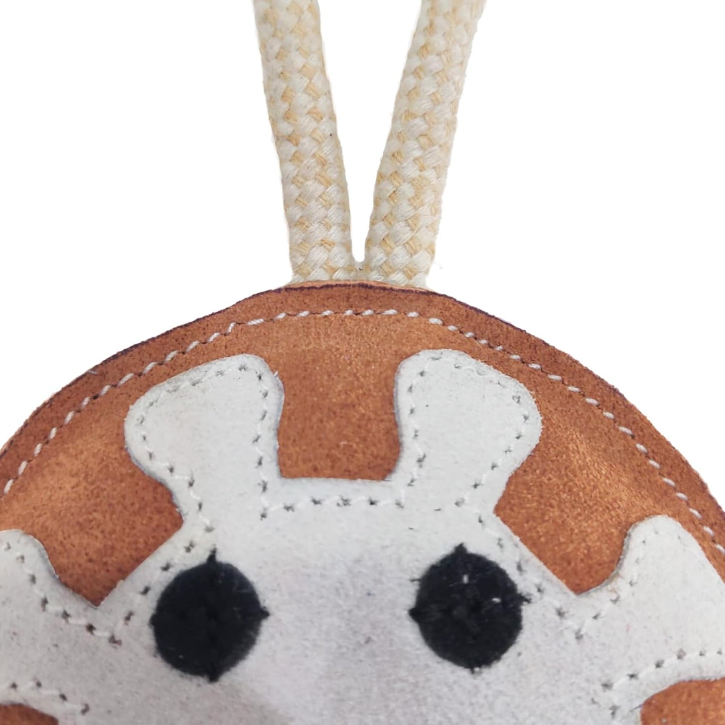 White & Brown Smiley Shape Premium Leather Dog and Cat Toy