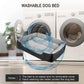 Grey Furr Rectangle Shape Dog Bed for Summer Season