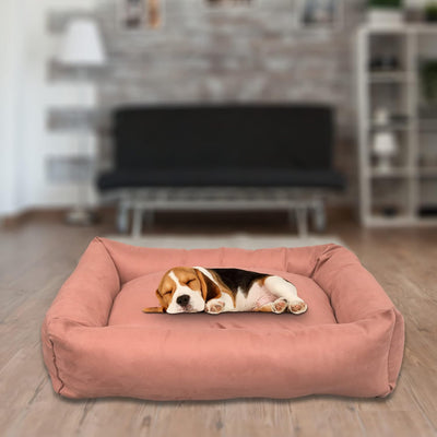Peach Rectangle Shape Summer Season Dog Bed