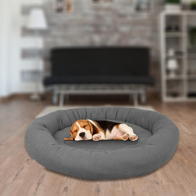 Grey Round Shape Dog Bed for Summer Season