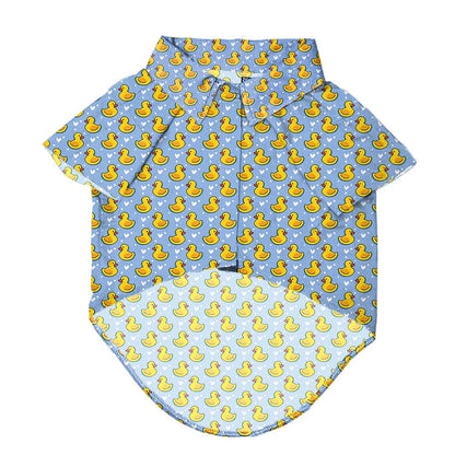 Blue Printed Velvet Shirt for Dog | Soft and Warm