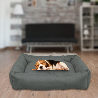 Grey Rectangle Shape Summer Season Dog Bed