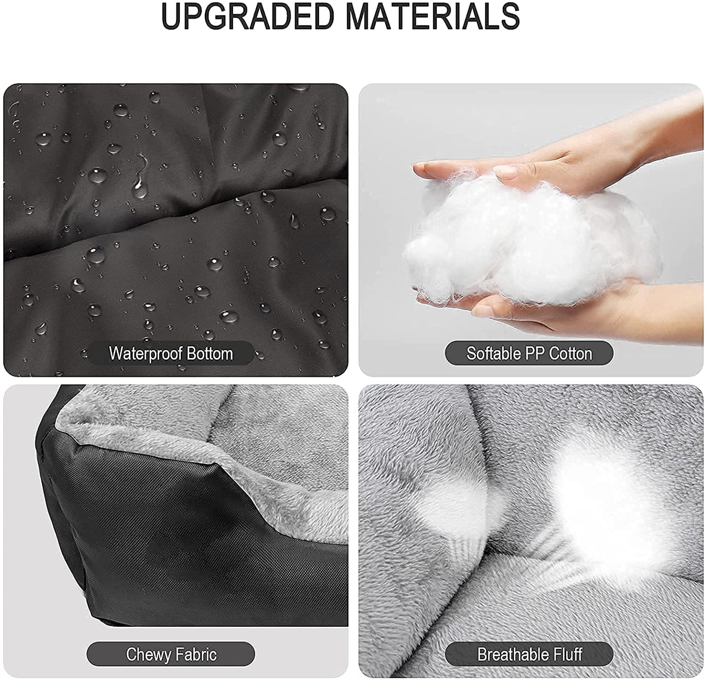 Grey Furr Rectangle Shape Dog Bed for Summer Season