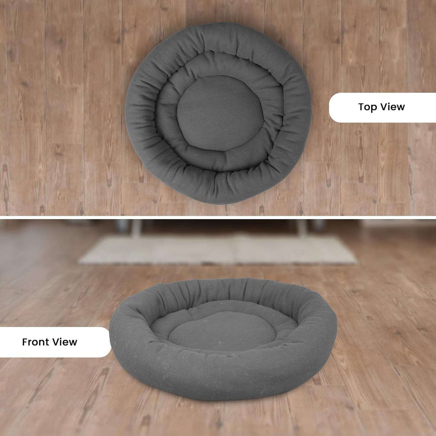 Grey Round Shape Dog Bed for Summer Season