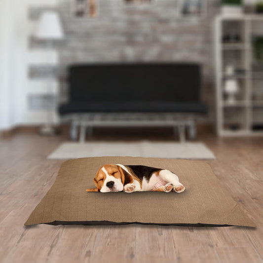 Beige Rectangle Shape Orthopaedic Dog Bed