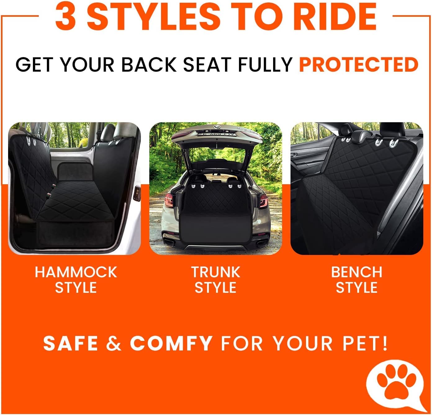 Black SUV & Truck Scratch Proof Dog Seat Cover