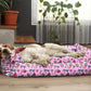 Pink with Ice-cream Print Plush Lounger Dog Bed and Cat Bed