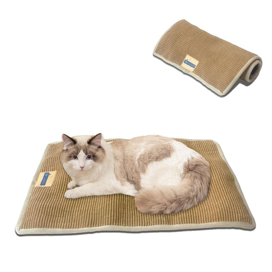 Natural Coir Cat Scratcher Mat with Anti-Slip | Durable Floor Scratch Pad Rug for Cats & Kittens