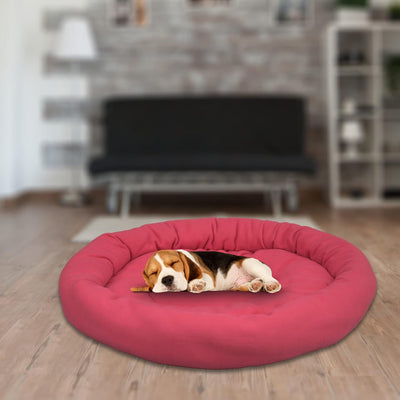 Pink Round Shape Dog Bed for Summer Season