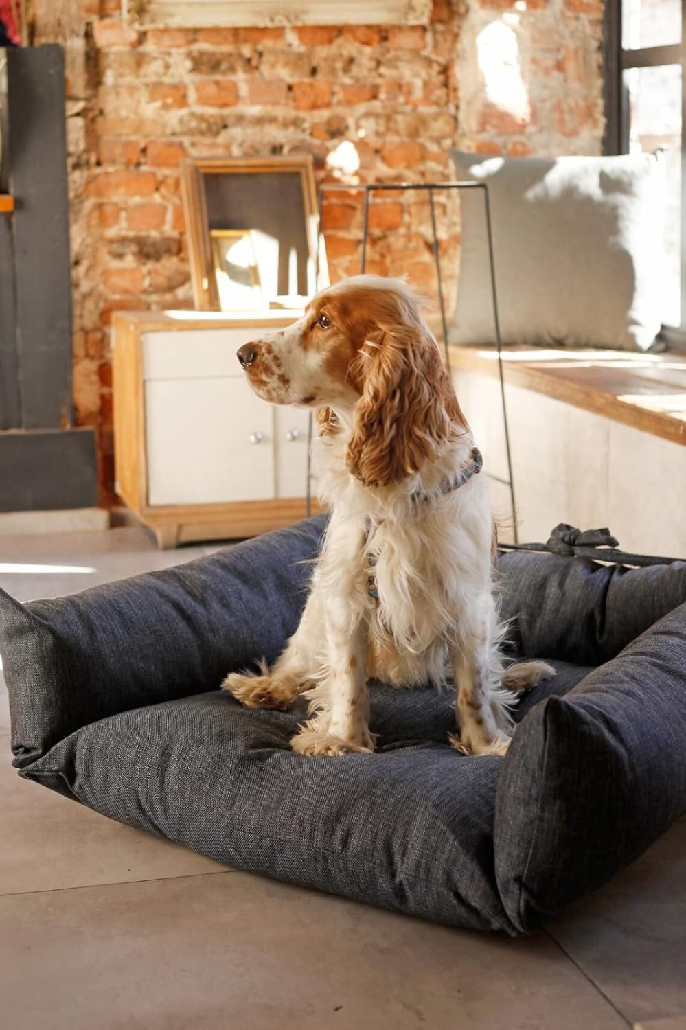 Grey Handmade Luxury and Orthopedic Dog Bed