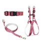 Pink Floral Dog Collar, Leash & Harness Combo Set