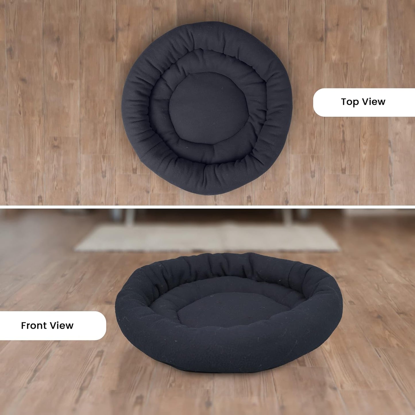 Black Round Shape Ultra Soft Ethnic Designer Dog and Cat Bed