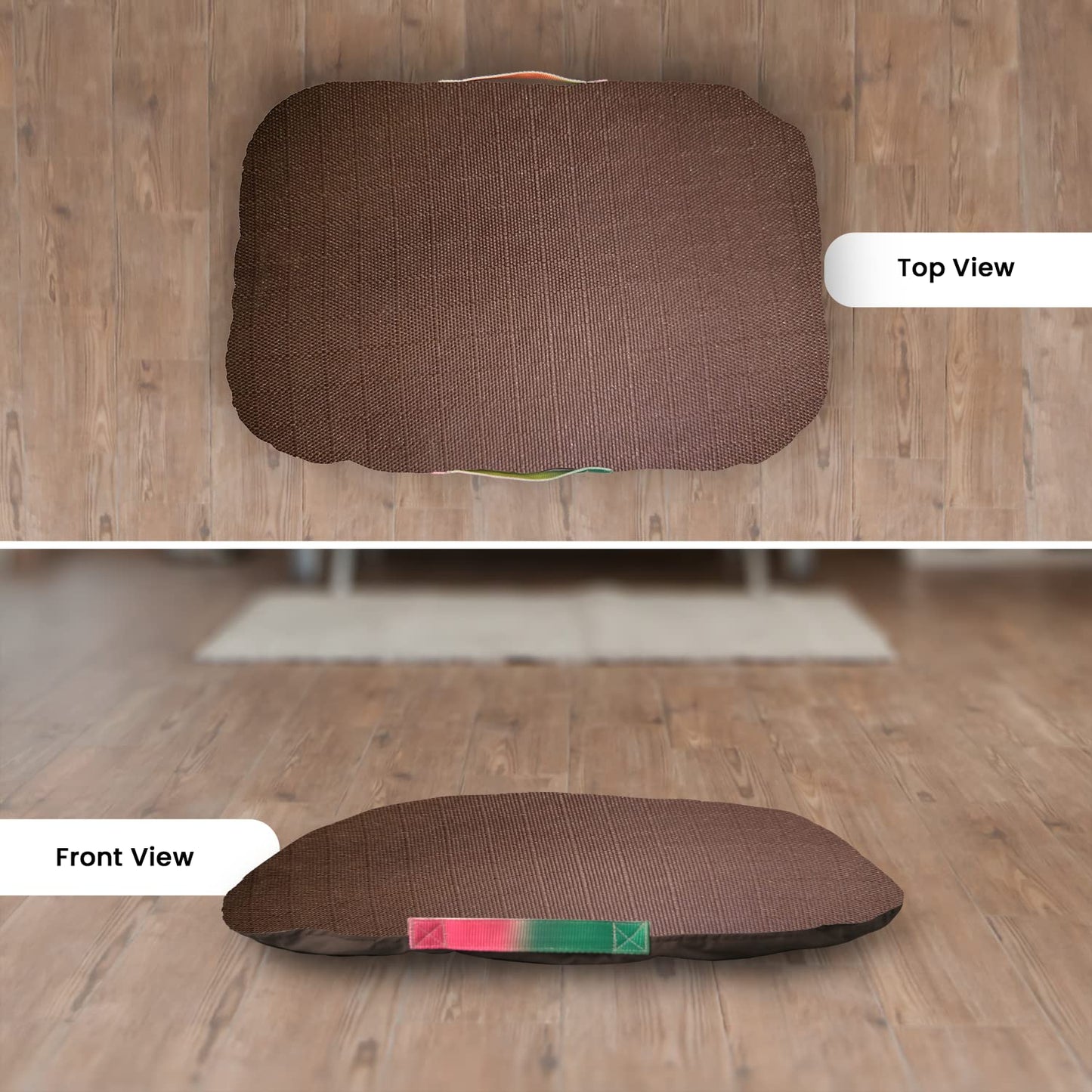 Brown Rectangle Shape Dog Bed for Summer Season