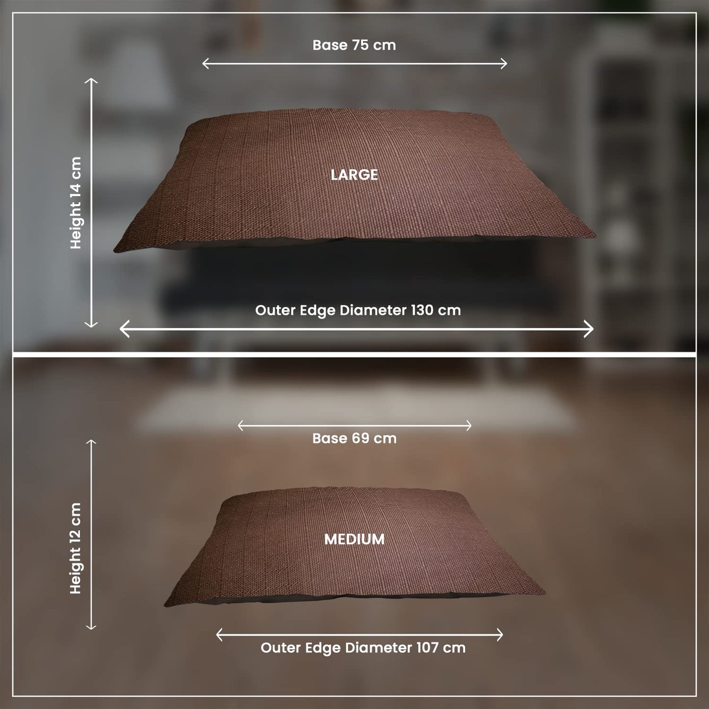 Brown Rectangle Shape Orthopaedic Dog Bed