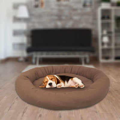 Brown Round Shape Dog Bed for Summer Season