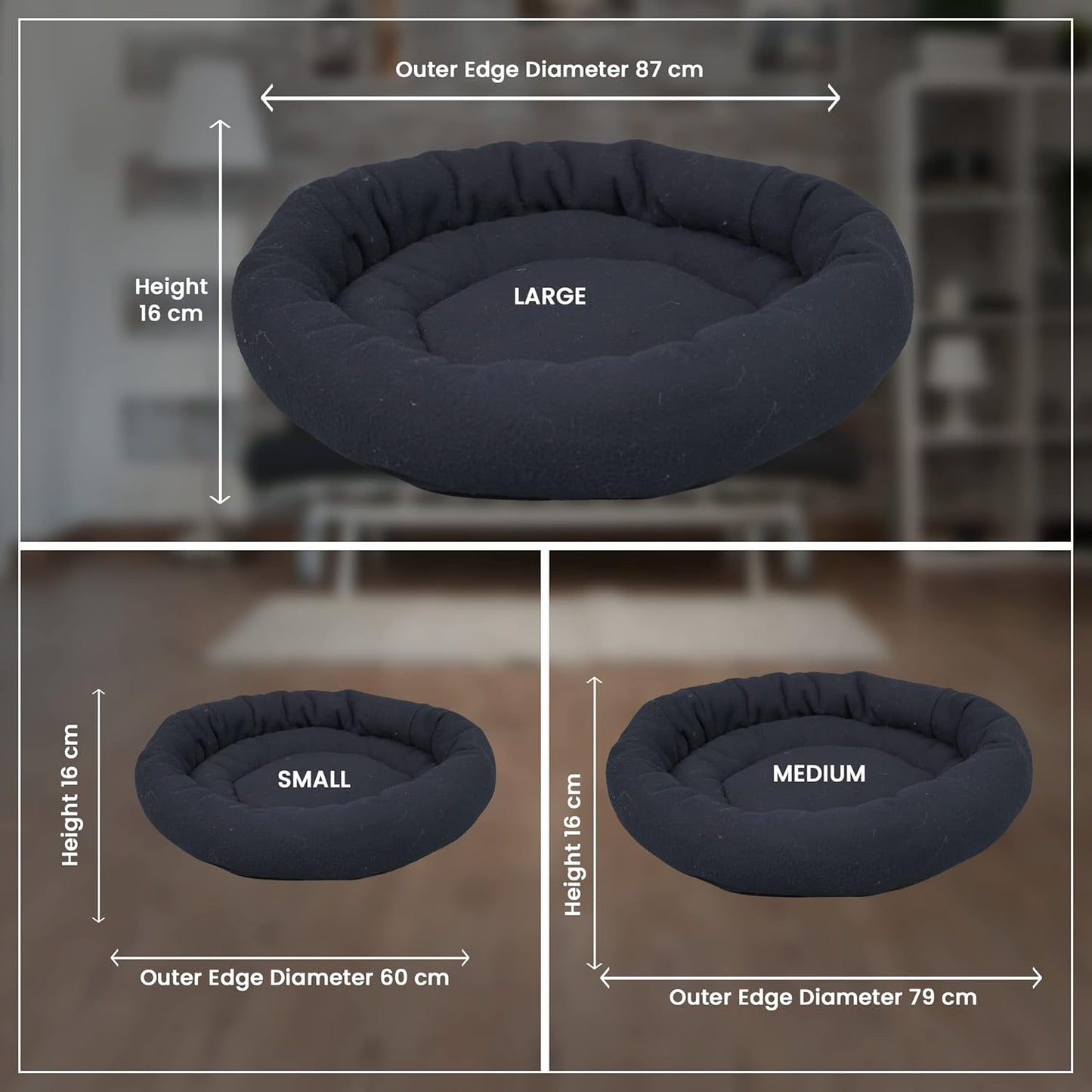 Black Round Shape Ultra Soft Ethnic Designer Dog and Cat Bed