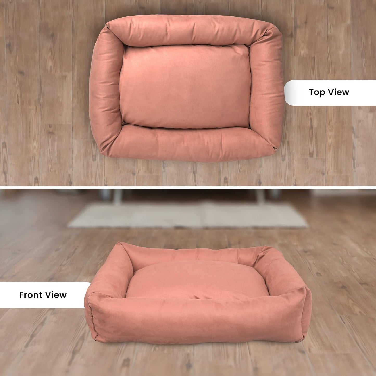 Peach Rectangle Shape Summer Season Dog Bed