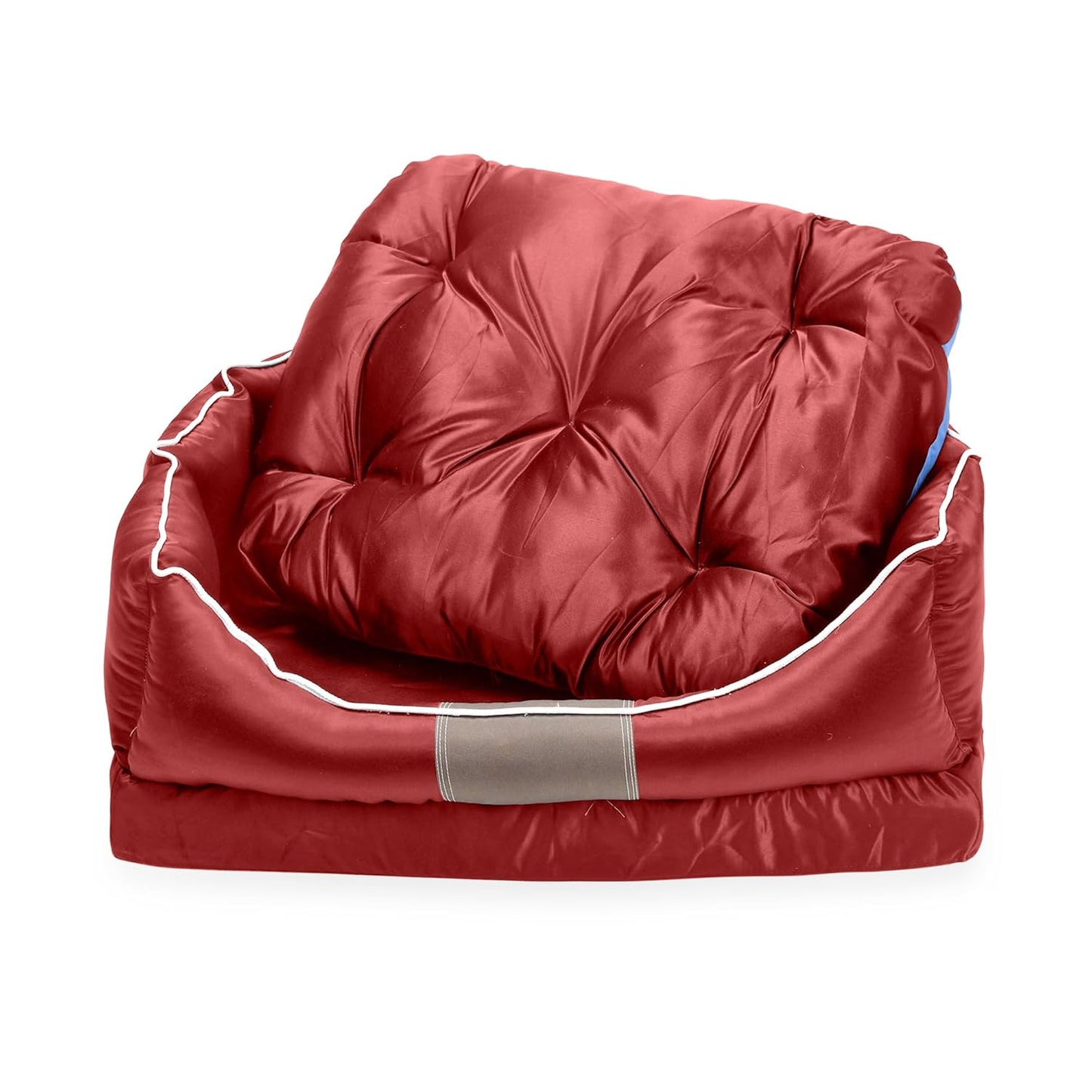 Maroon Bolster Comfortable and Breathable Pet Sofa Bed