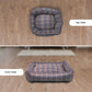 Printed Check Rectangle Shape Dog Bed for Summer Season