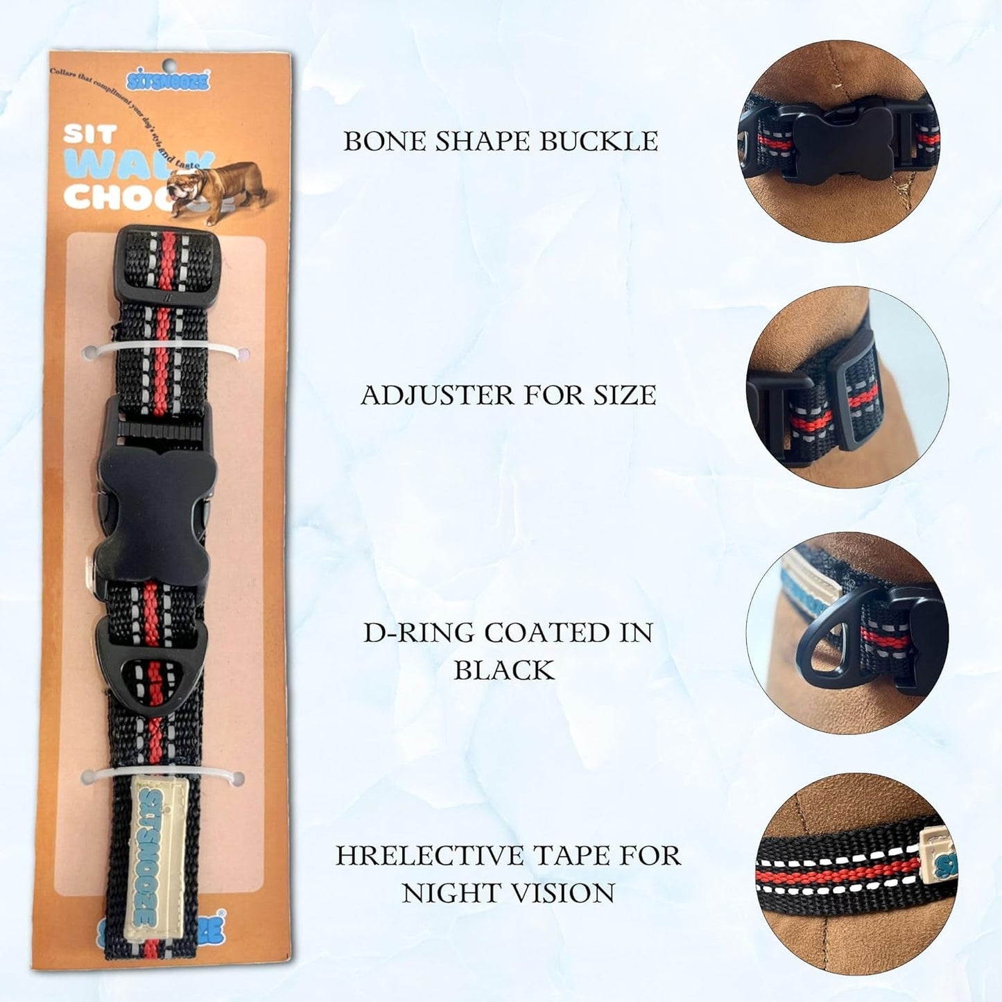 Red Reflective Dog Collar for Night Safety